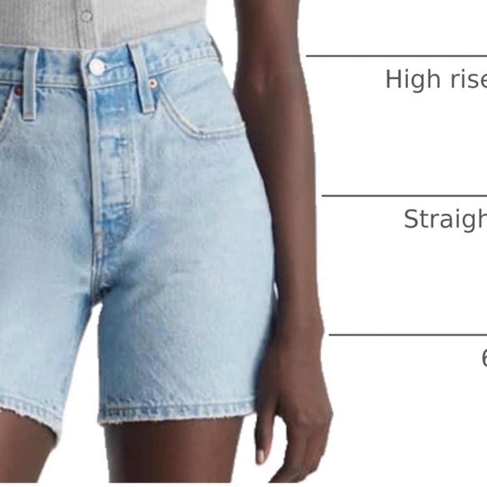 Light Wash High-Rise Denim Shorts - Picture 3 of 3